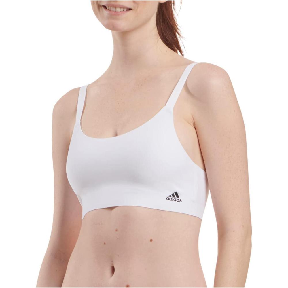 imageadidas Womens Micro Flex Wireless Seamless Lounge BraWhite