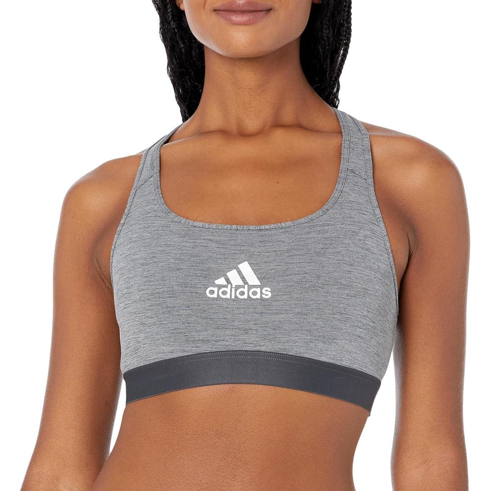 imageadidas Womens Powerreact Training Medium Support BraDark Grey Heather