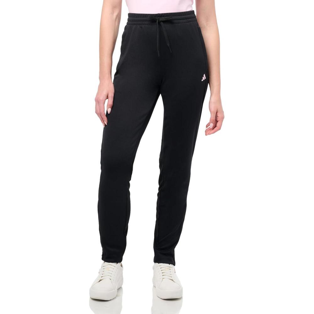 imageadidas Womens Sereno Cut 3Stripes Slim Tapered PantsBlackClear Pink