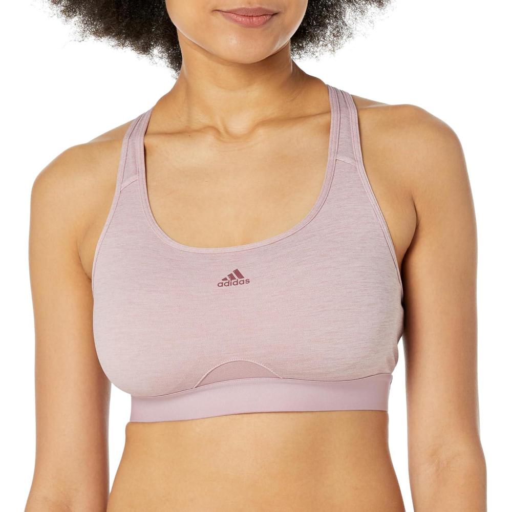 imageadidas Womens Training Medium Support Good Level Bra PaddedMagic Mauve Small Logo