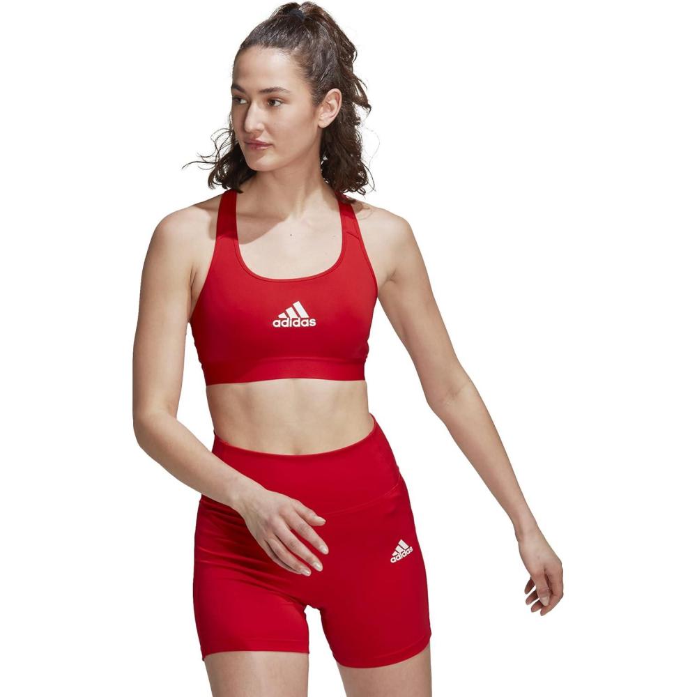 imageadidas Womens Training Medium Support Good Level Bra PaddedMint Rush Small Logo