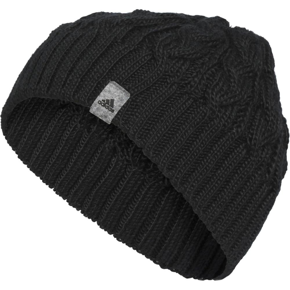 imageadidas Womens Whittier Beanie  Standard Fit Knit Winter Hat Skull CapBlack F23
