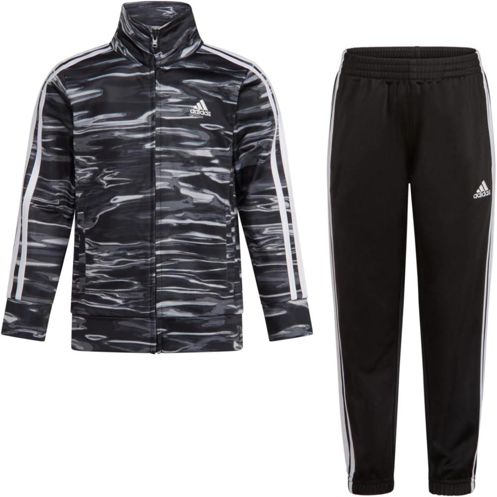 imageadidas boys Tricot Tracksuit Jacket Jogger Pant SetPrinted Black White