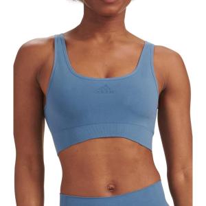 Adidas Women’s Micro Stretch Seamless Wireless Lounge Bra(Altered Blue)