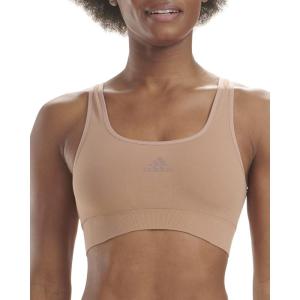 Adidas Women’s Micro Stretch Seamless Wireless Lounge Bra(Toasted Almond)
