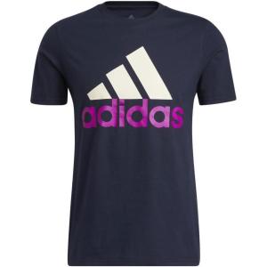 adidas Men’s Basic Badge Of Sport Tee(Legend Link/Wonder White/Sonic Fuchsia)