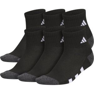 adidas Unisex Kids Quarter Ankle Socks for Boys and Girls Youth (6-Pack) Athletic Cushioned and Comfortable(Black/Onix Grey/White)