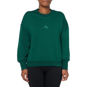 adidas Women’s All Szn Fleece Loose Sweatshirt(Collegiate Green)
