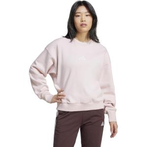 adidas Women’s All Szn Fleece Loose Sweatshirt(Sandy Pink)