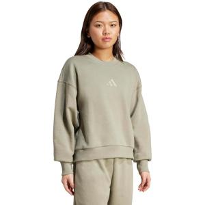 adidas Women’s All Szn Fleece Loose Sweatshirt(Silver Pebble)