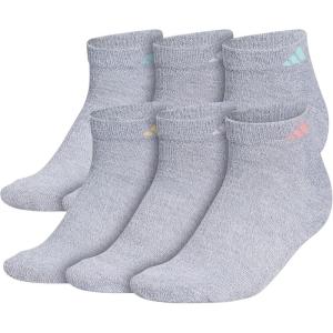 adidas Women’s Athletic Cushioned 6-Pack Low Cut(Grey/Bliss Pop/Clear Mint)