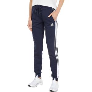 adidas Womens Essentials Fleece Tapered Cuff Pants(Legend Ink/White)