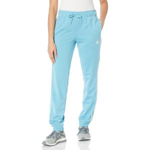 adidas Womens Essentials Fleece Tapered Cuff Pants(Preloved Blue/White)