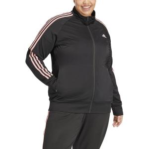 adidas Women’s Essentials Warm-Up Slim 3-Stripes Track Jacket(Black/Semi Pink Spark)