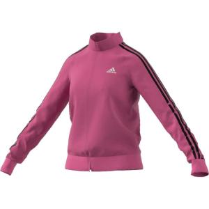 adidas Women’s Essentials Warm-Up Slim 3-Stripes Track Jacket(Pink)