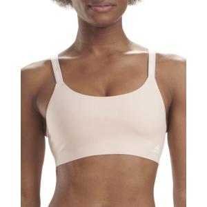 adidas Women’s Micro Flex Wireless Seamless Lounge Bra(Peach Whip/White)