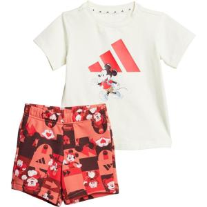 adidas baby-girls Disney Mickey Mouse T-shirt Set(Off White/Pure Ruby)