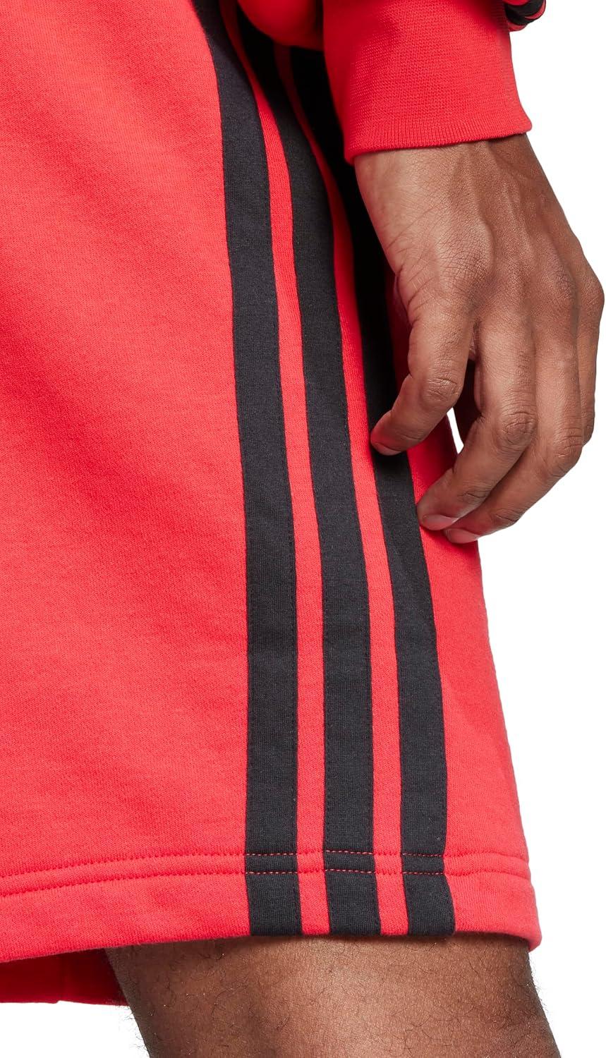 imageAdidas Mens Essentials 3Stripes French Terry 7inch ShortsPure RubyBlack
