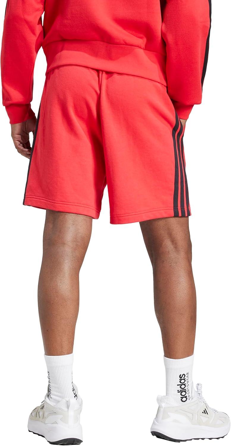 imageAdidas Mens Essentials 3Stripes French Terry 7inch ShortsPure RubyBlack