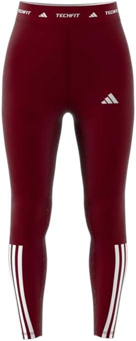 imageAdidas Womens Techfit 3Stripes 78 Training LeggingsAurora Ruby