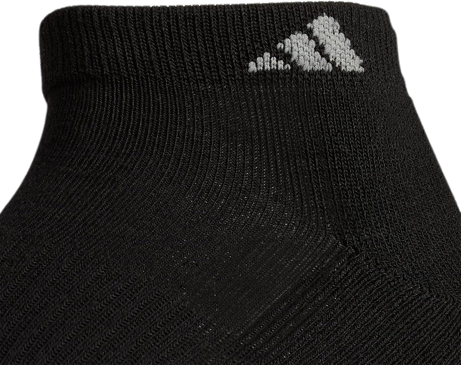 imageadidas Mens Athletic Cushioned Low Cut Ankle Socks 6Pair PackBlackAluminum 2