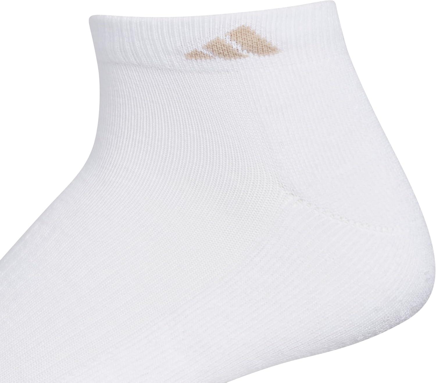 imageadidas Mens Athletic Cushioned Low Cut Ankle Socks 6Pair PackWhiteWonder BeigeAlumina Beige