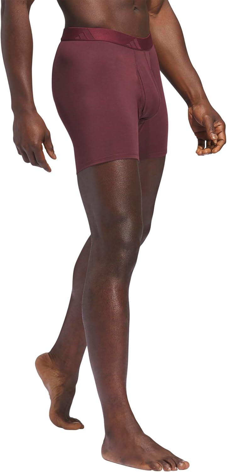 imageadidas Mens Boxer Brief Underwear 3Pack Luxe Comfort Ultra Soft Rayon BlendAurora Ruby RedHeather BlackBlack