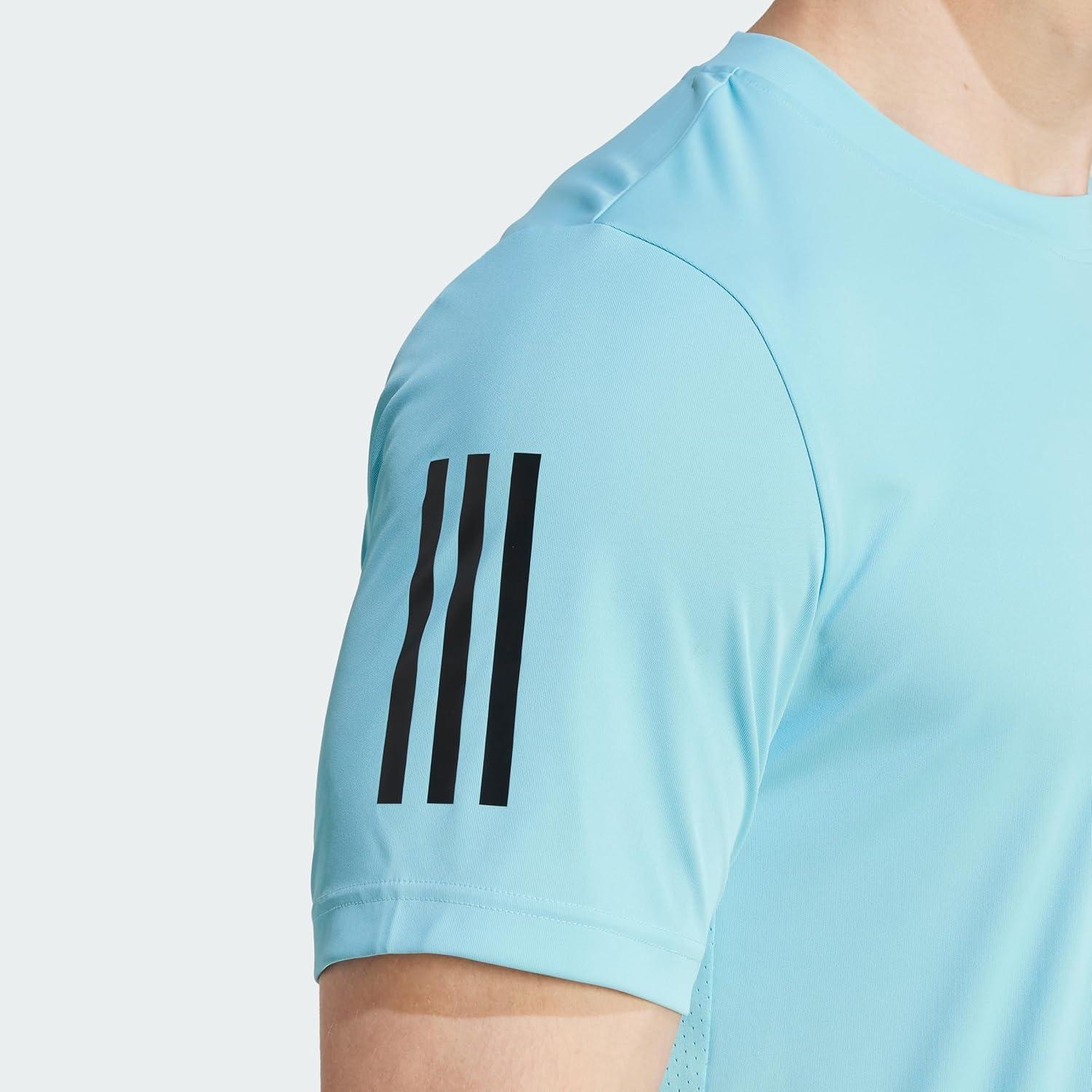 imageadidas Mens Club 3Stripes Tennis TShirtLight Aqua