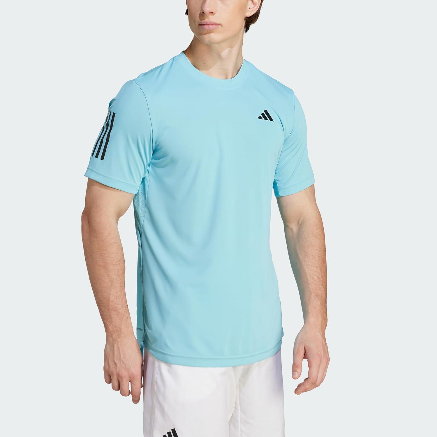 imageadidas Mens Club 3Stripes Tennis TShirtLight Aqua