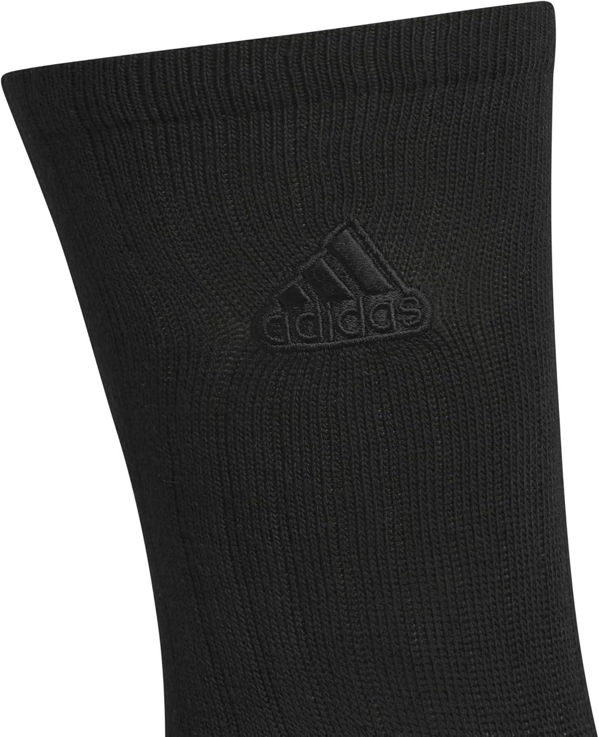imageadidas Mens Crew Socks 3Pack with Logo or StripedBlackNight GreyClassic
