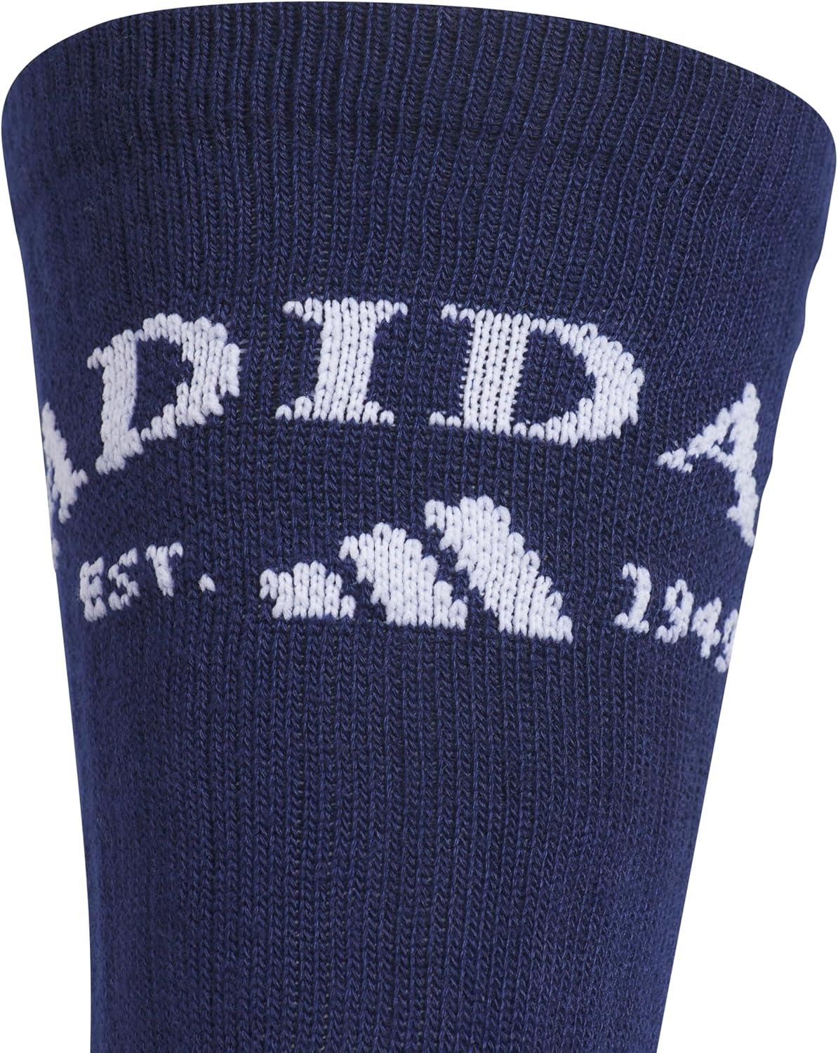 imageadidas Mens Crew Socks 3Pack with Logo or StripedDark BlueCool Light HeatherOlive Strata GreenFoundation