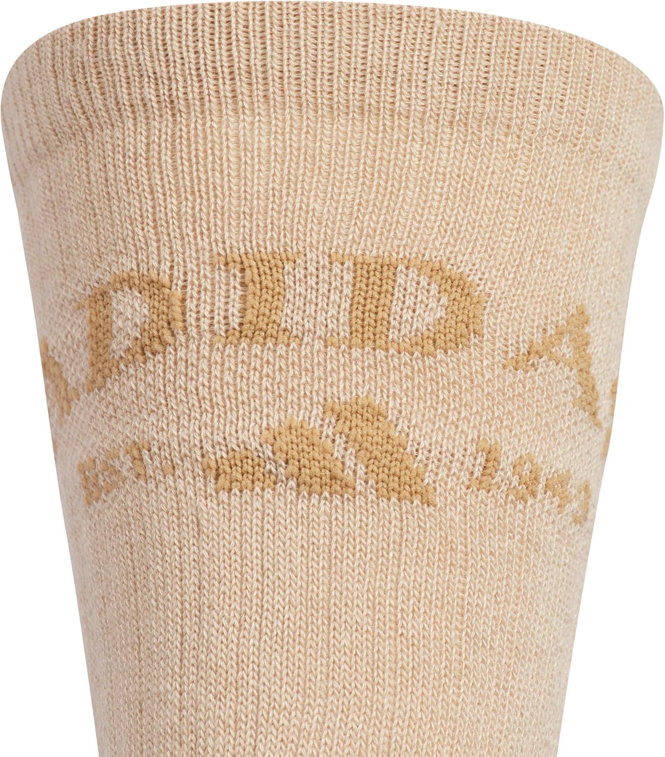 imageadidas Mens Crew Socks 3Pack with Logo or StripedWarm Sandstone BeigeWhiteBlackFoundation