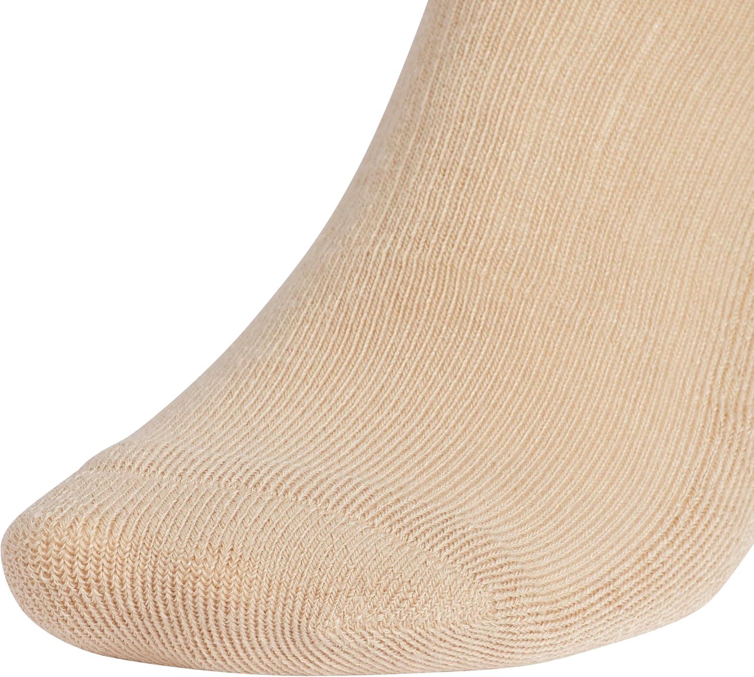 imageadidas Mens Crew Socks 3Pack with Logo or StripedWarm Sandstone BeigeWhiteBlackFoundation