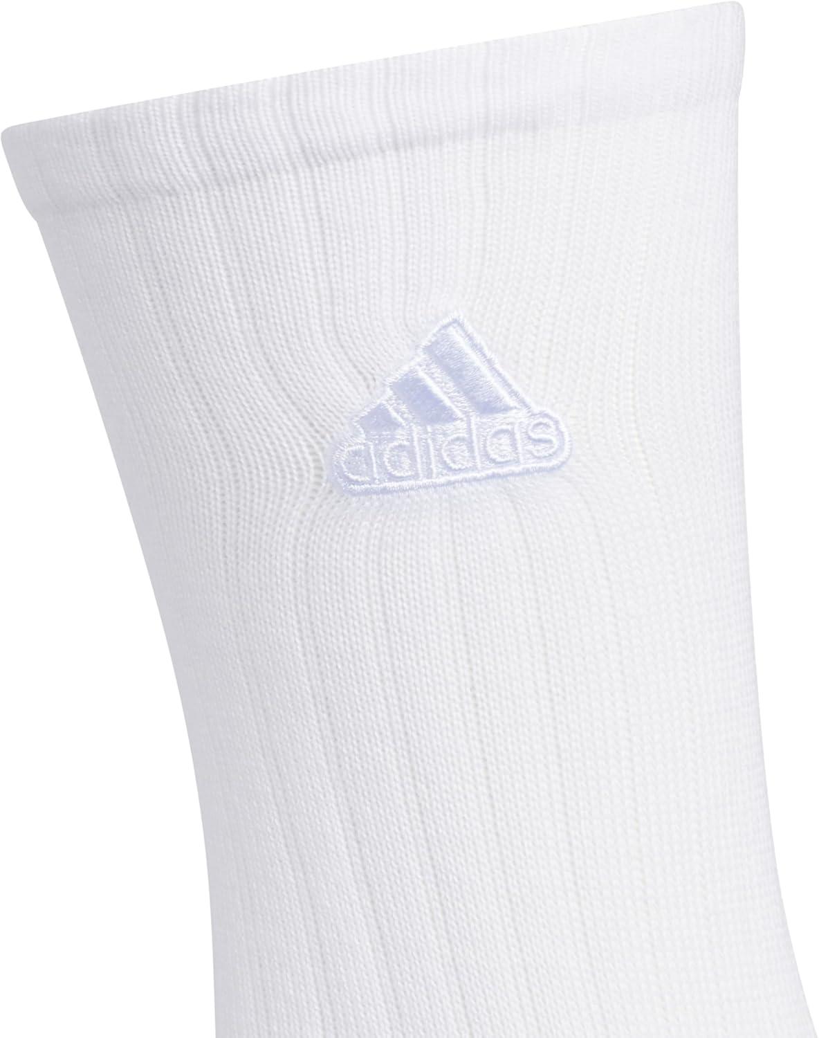 imageadidas Mens Crew Socks 3Pack with Logo or StripedWhiteClear Onix GreyClassic