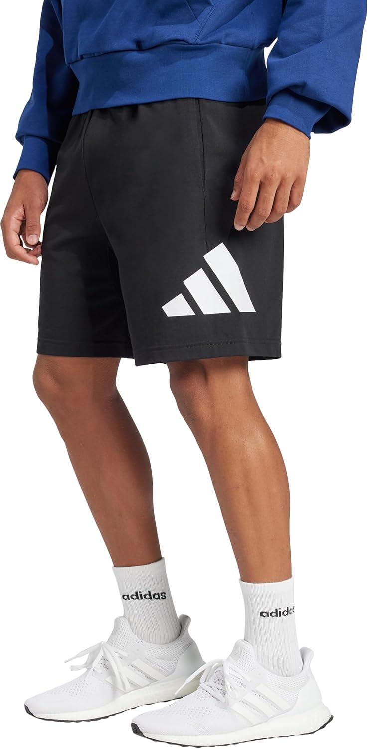 imageadidas Mens Essentials Big Logo Single Jersey 7Inch ShortsBlackWhite