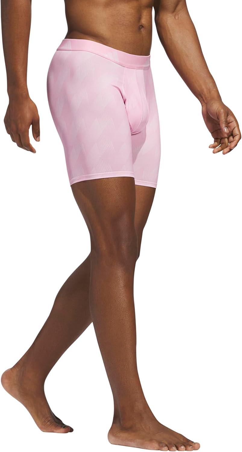 imageadidas Mens Microfiber Boxer Briefs Underwear Multipack Athletic StretchFitAdi Summit Clear Pinktrue PinkBlackOnix Grey