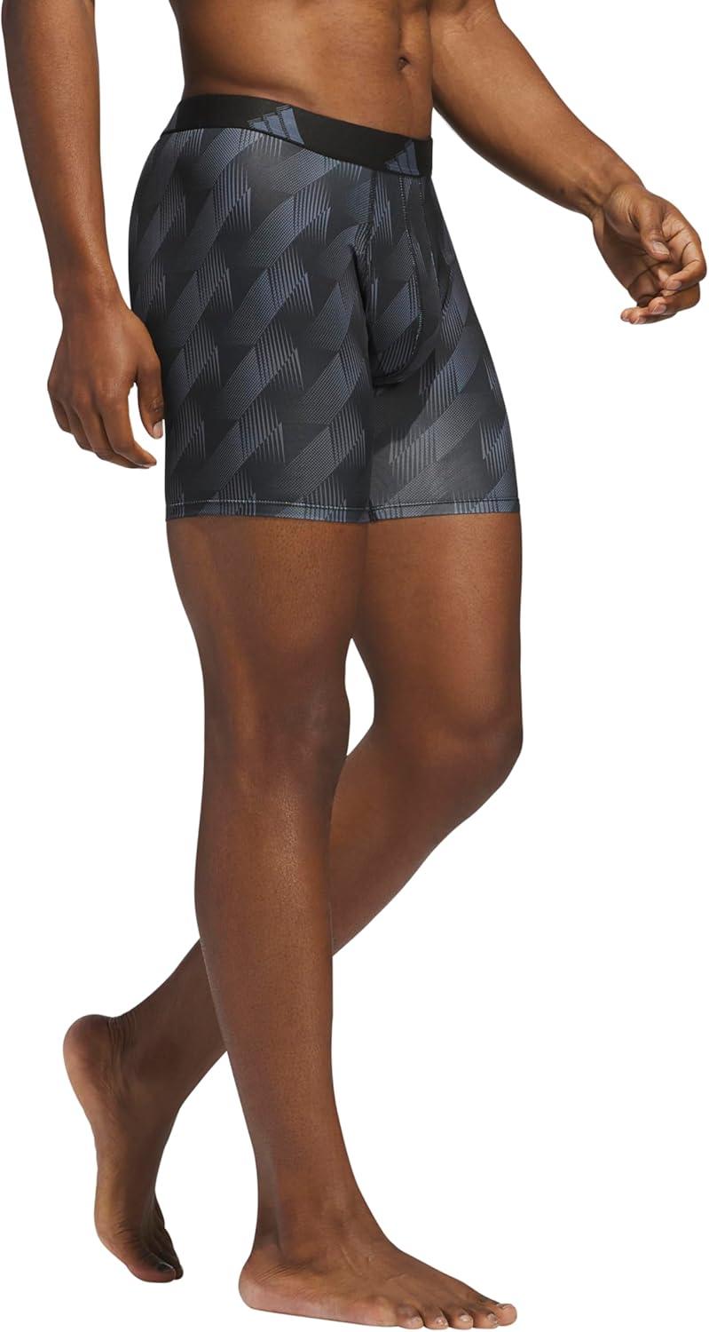 imageadidas Mens Microfiber Boxer Briefs Underwear Multipack Athletic StretchFitAdi Summit OnixblackBlue FusionBlack