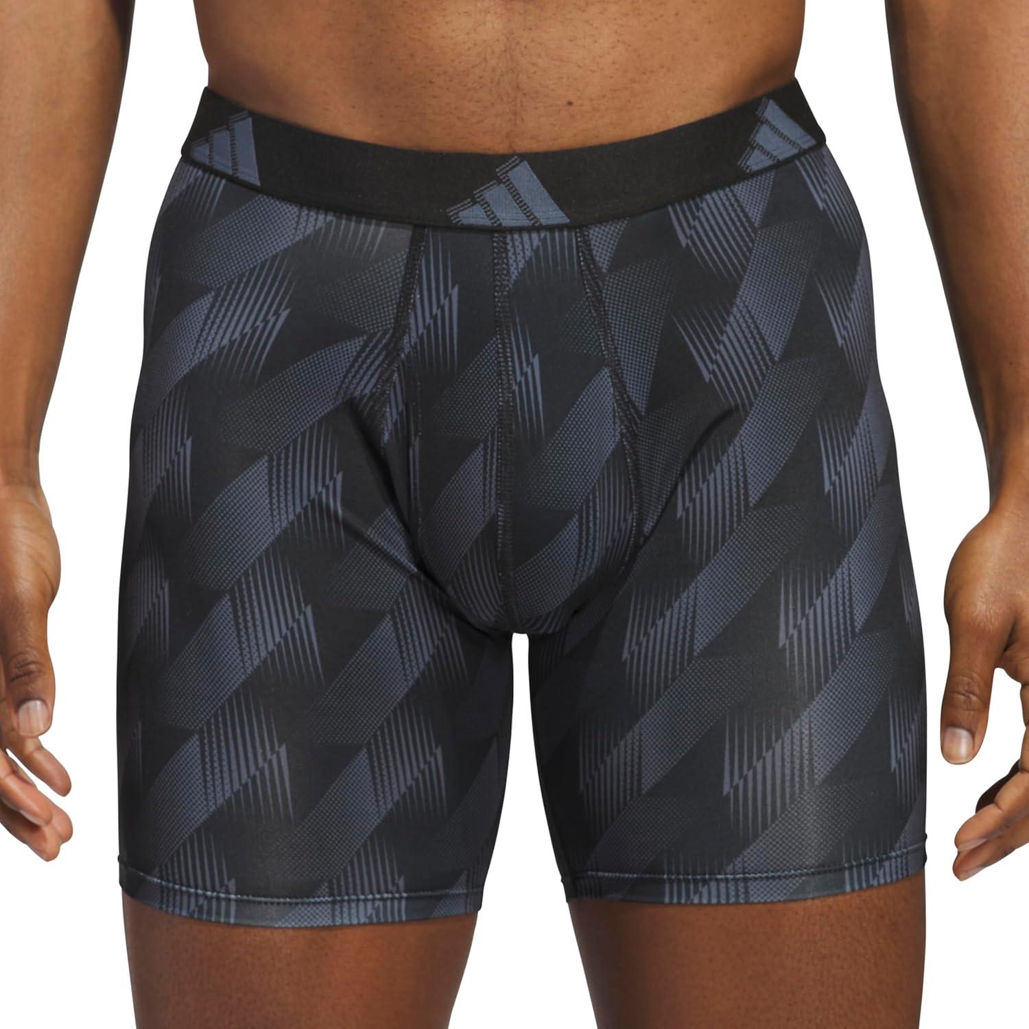 imageadidas Mens Microfiber Boxer Briefs Underwear Multipack Athletic StretchFitAdi Summit OnixblackBlue FusionBlack