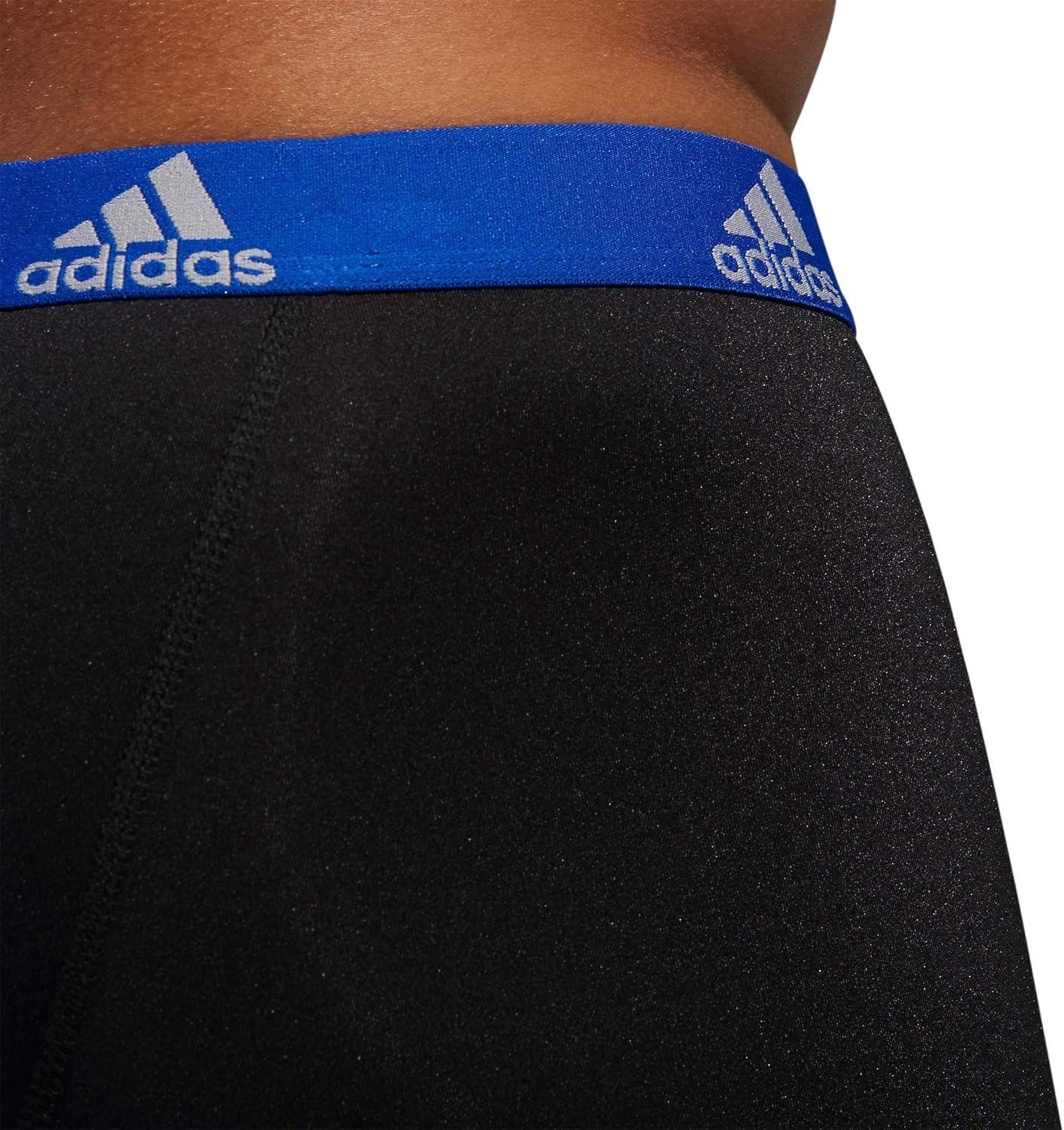 imageadidas Mens Microfiber Boxer Briefs Underwear Multipack Athletic StretchFitBlackCollegiate Royal BlueScarlet Red