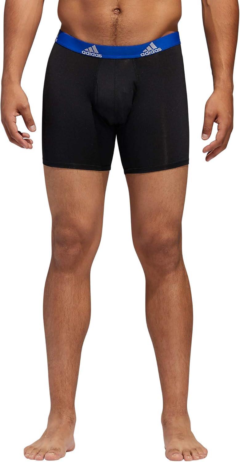 imageadidas Mens Microfiber Boxer Briefs Underwear Multipack Athletic StretchFitBlackCollegiate Royal BlueScarlet Red