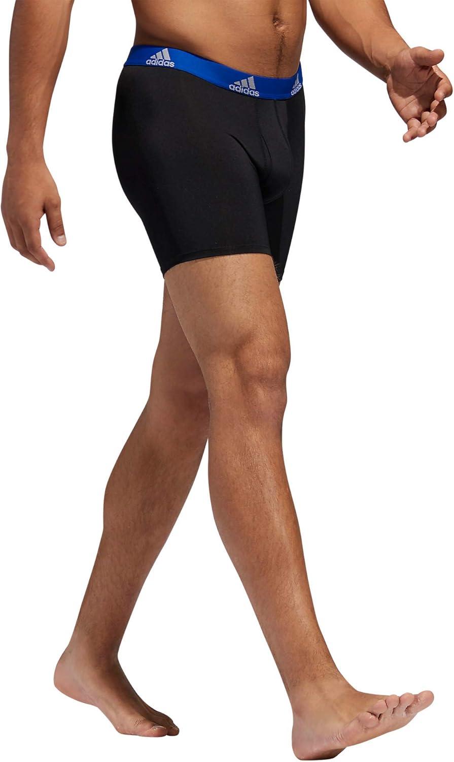 imageadidas Mens Microfiber Boxer Briefs Underwear Multipack Athletic StretchFitBlackCollegiate Royal BlueScarlet Red