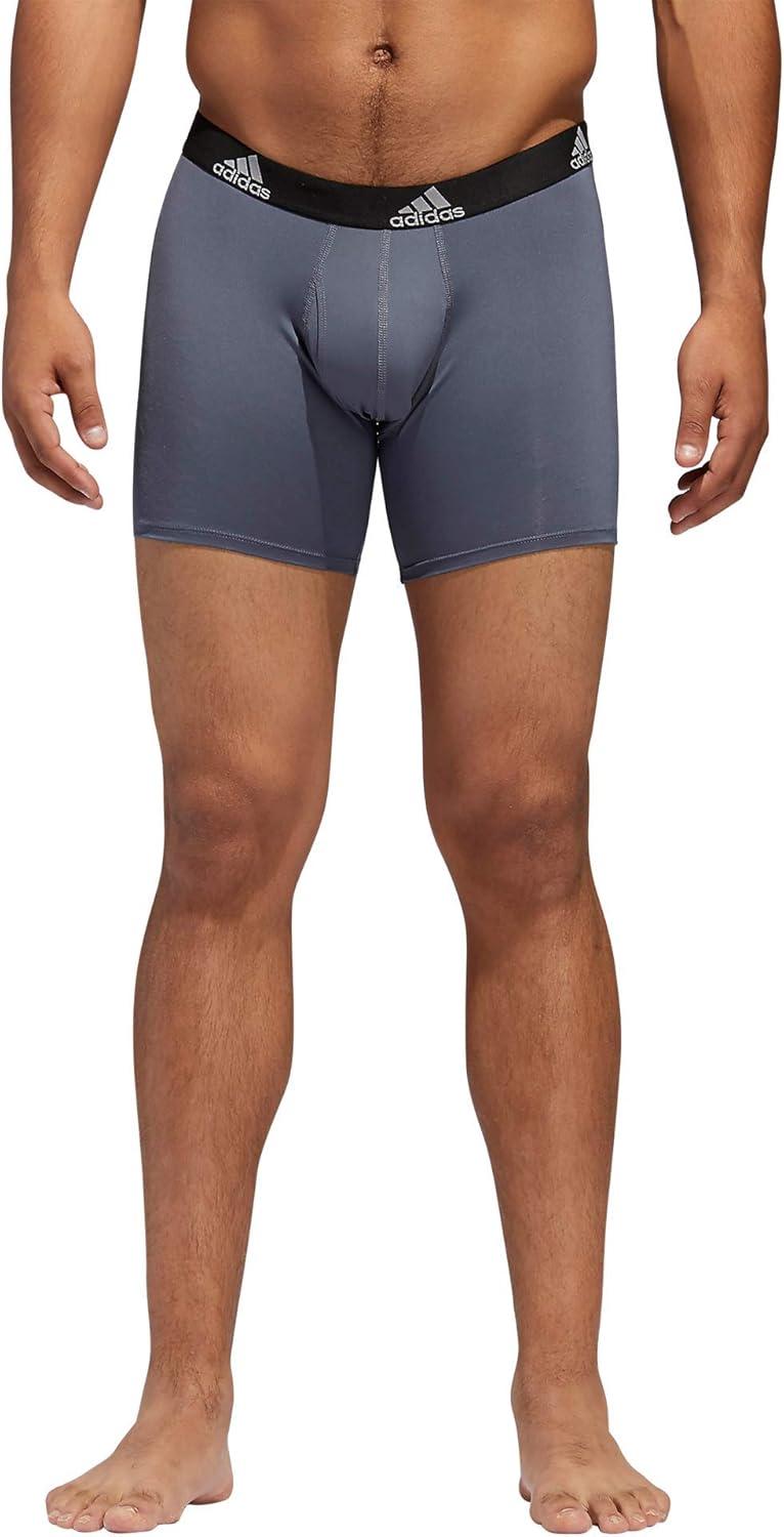 imageadidas Mens Microfiber Boxer Briefs Underwear Multipack Athletic StretchFitBlackGreyOnix Grey