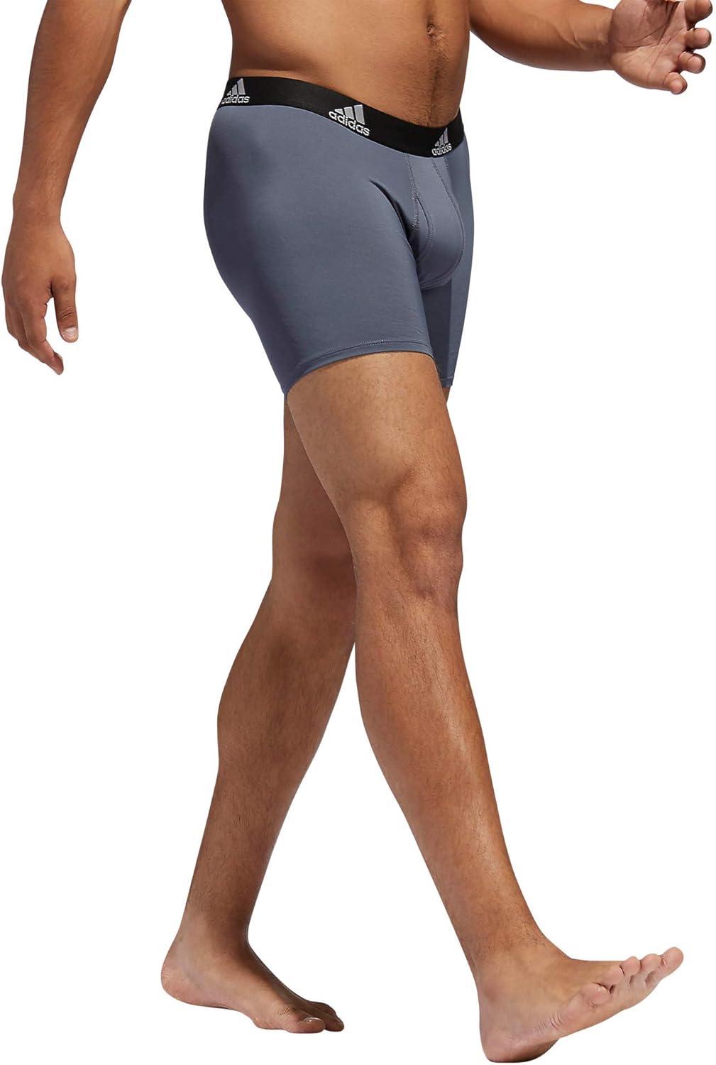 imageadidas Mens Microfiber Boxer Briefs Underwear Multipack Athletic StretchFitBlackGreyOnix Grey