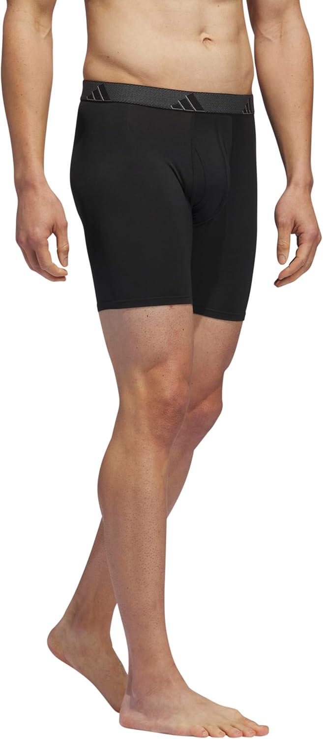 imageadidas Mens Microfiber Boxer Briefs Underwear Multipack Athletic StretchFitBlackOnix GreyBlack