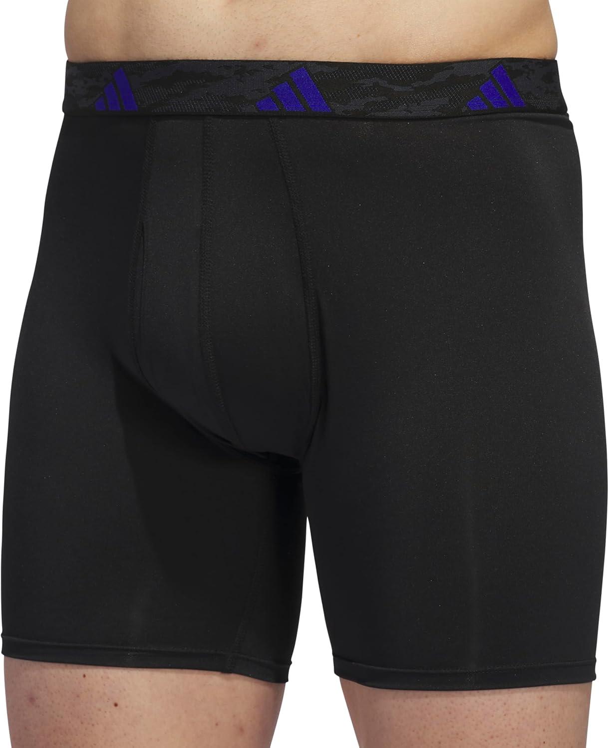 imageadidas Mens Microfiber Boxer Briefs Underwear Multipack Athletic StretchFitBlackTeam Royal BlueBetter Scarlet