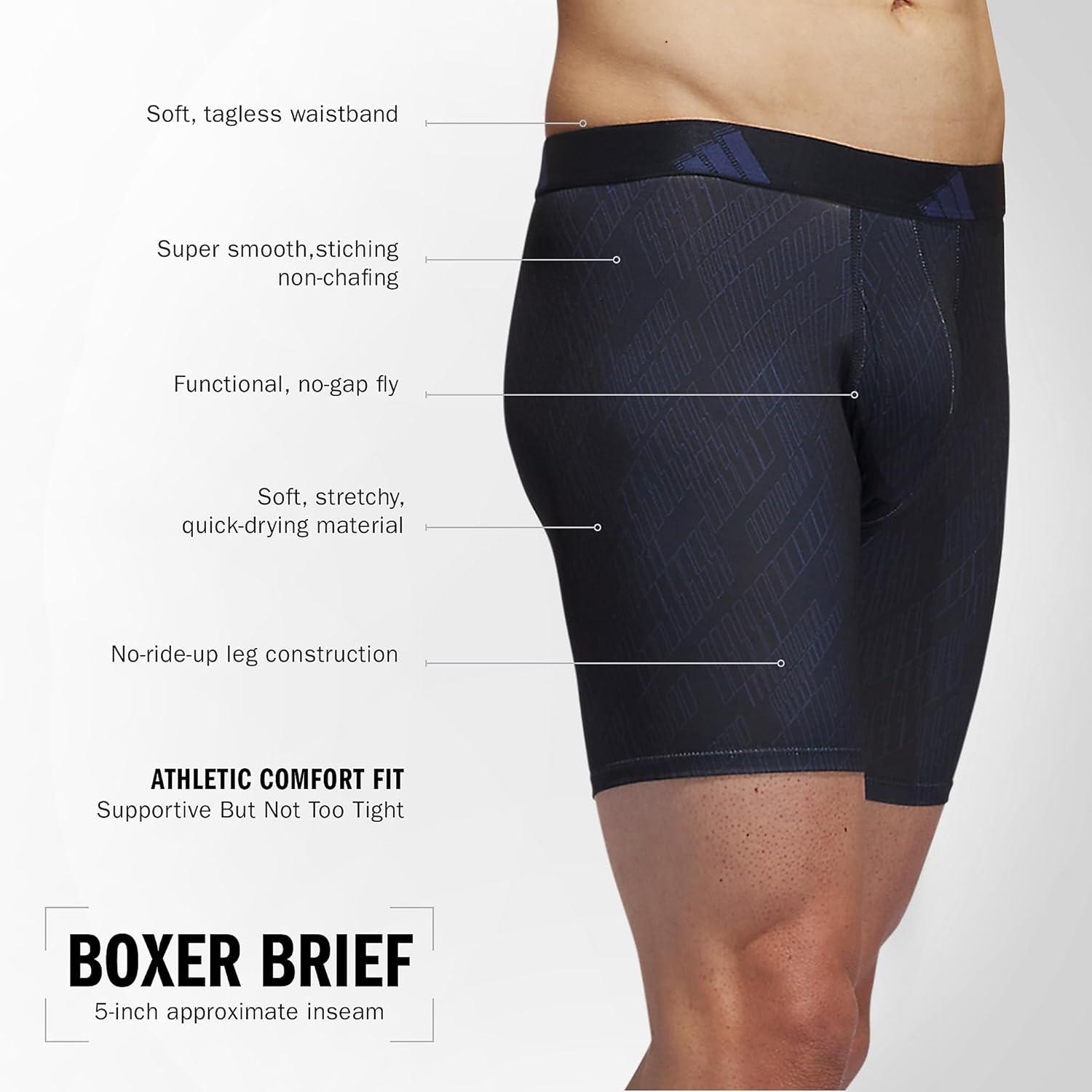 imageadidas Mens Microfiber Boxer Briefs Underwear Multipack Athletic StretchFitGhost Legend Inktech IndigoCollegiate GreenGrey