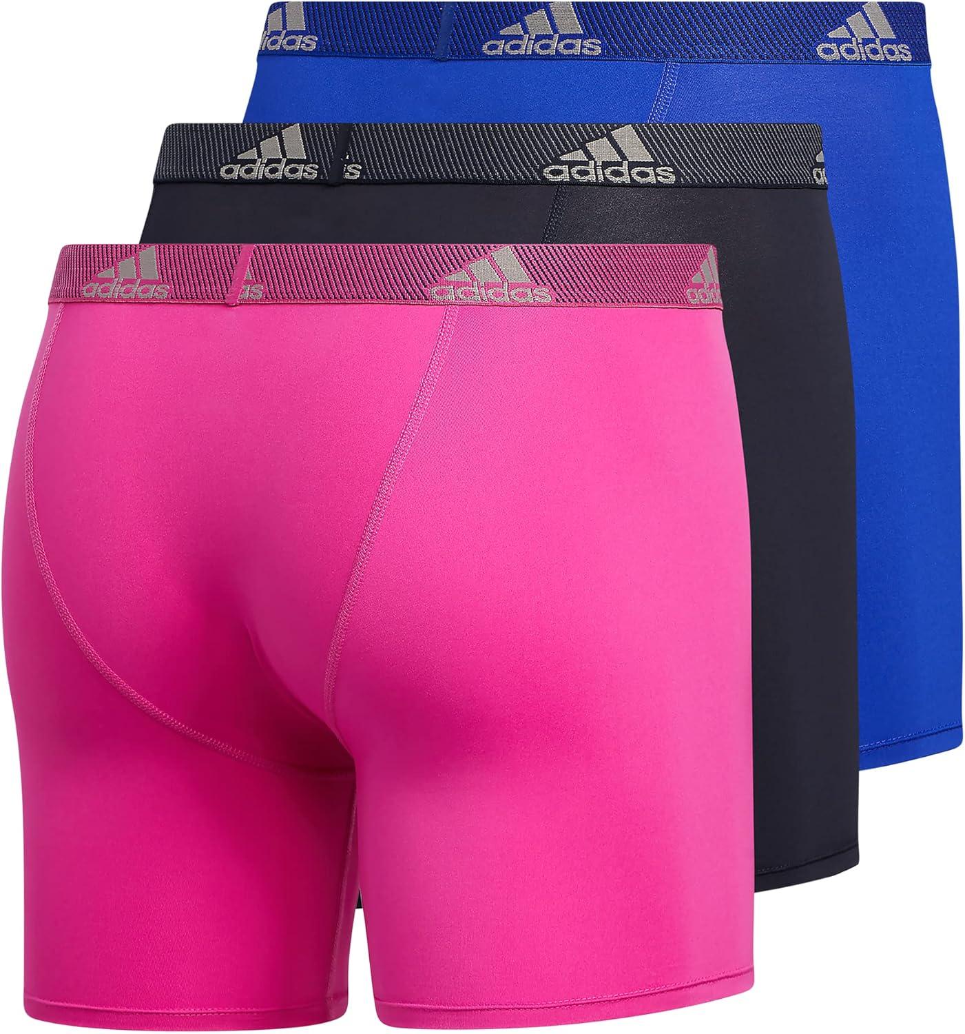 imageadidas Mens Microfiber Boxer Briefs Underwear Multipack Athletic StretchFitLucid Fuchsia PinkLegend Ink BlueLucid Blueperformance