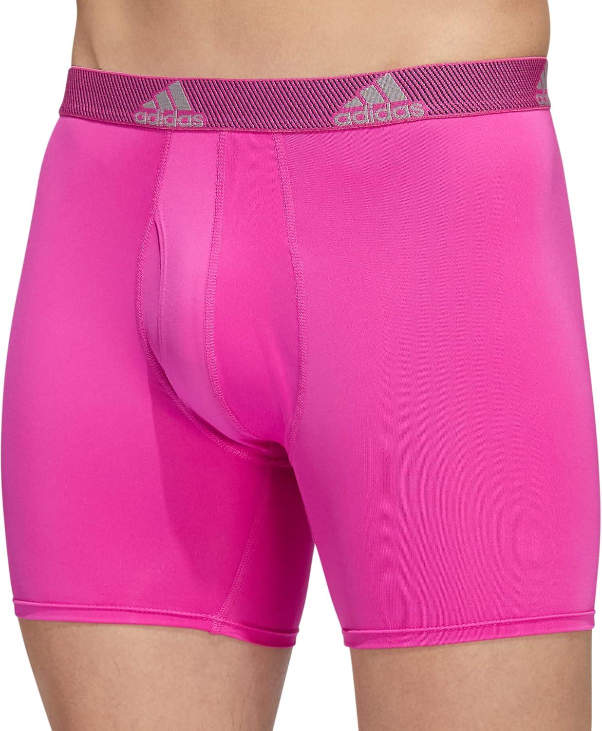 imageadidas Mens Microfiber Boxer Briefs Underwear Multipack Athletic StretchFitLucid Fuchsia PinkLegend Ink BlueLucid Blueperformance