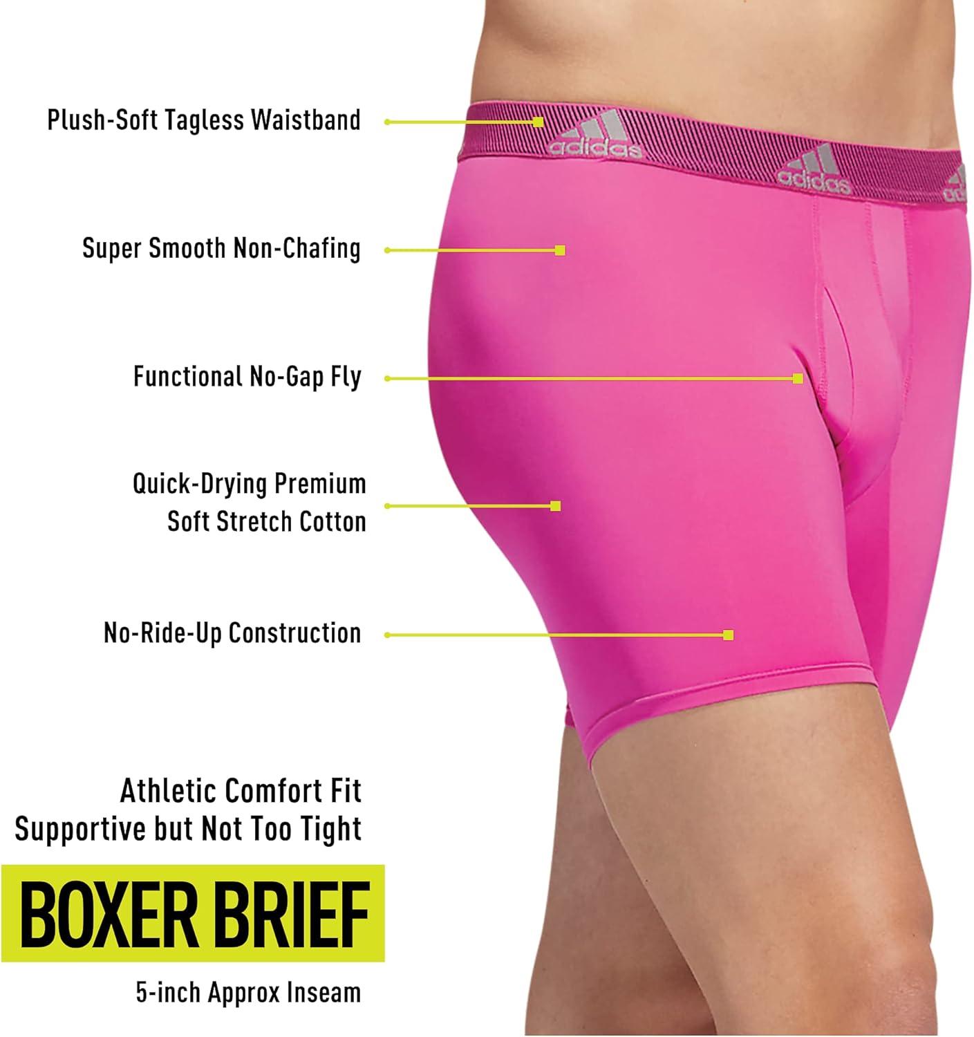 imageadidas Mens Microfiber Boxer Briefs Underwear Multipack Athletic StretchFitLucid Fuchsia PinkLegend Ink BlueLucid Blueperformance