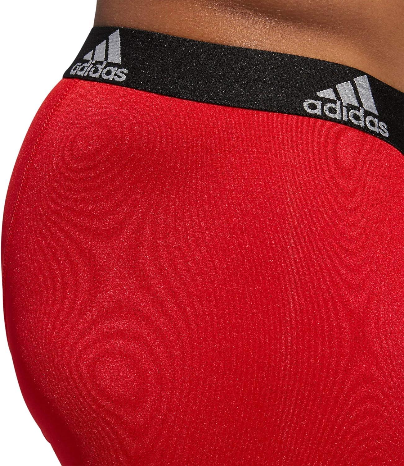 imageadidas Mens Microfiber Boxer Briefs Underwear Multipack Athletic StretchFitScarlet RedBlackOnix Greyperformance